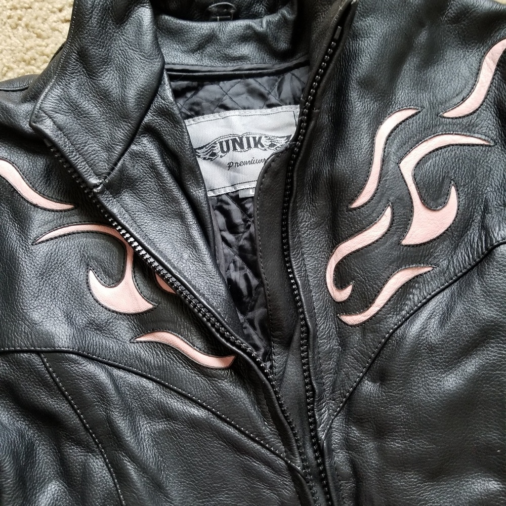 Genuine leather riding coat